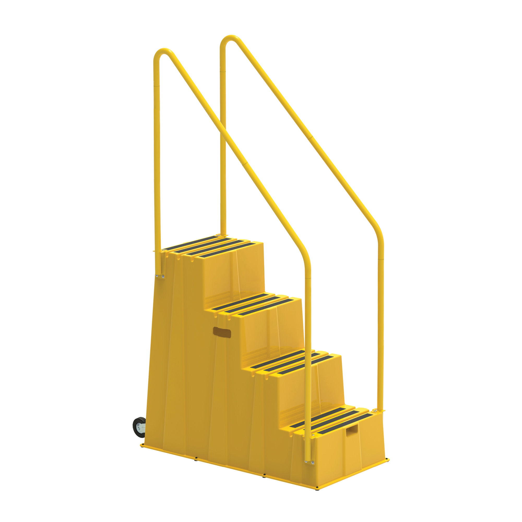 US Weight, Yellow Rolling Safety Step - 4- Step with Handrails and Wheels, 39.375 in., 500-lb Capacity, Included (qty.) 1 Model #SS400